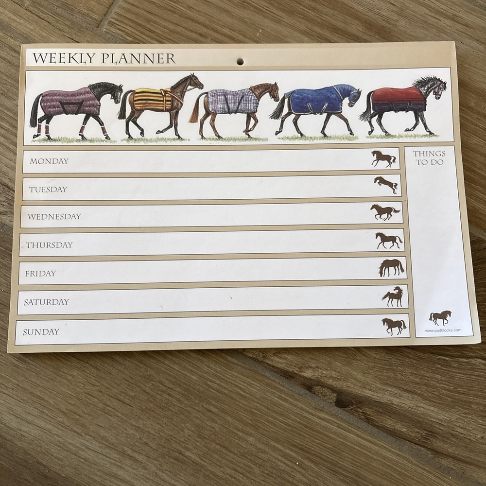 Horses Weekly Planner Padlocks.com 8.5" x 11"‎